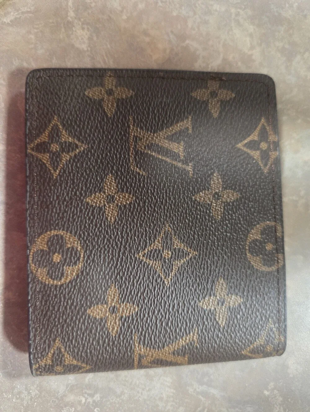 NEW Men Classic Brown Monogram Pattern Coated Bifold & Card Wallet w/ ID Window